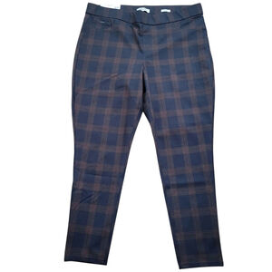 Nine West Women Heidi Skinny Plaid Pull-On Pants XXL Waist 40" Inseam 29" NWT 69